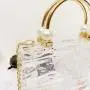 Custom 2024 Pearl metal handle Clear Handle Ladies Acrylic clear Clutch Bag Fashion Women Tote Bag Casual Wedding Evening Bag