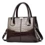 2024 New Fashionable Women's Large Capacity Bright Leather Handbag with Portable Stone Grain Shoulder Messenger Bag