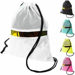 Gelory Custom Logo Colorful Drawstring Promotional Large Bag  Lightweight Mesh Outdoor Backpack Bag