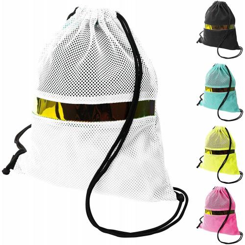 Gelory Custom Logo Colorful Drawstring Promotional Large Bag  Lightweight Mesh Outdoor Backpack Bag