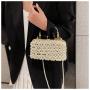Summer popular hollow out plastics pearl bag ladies handbag chain shoulder crossbody bag for girls