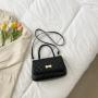 Ins Popular Fashion Small Bag Female Personality Patent Leather Crocodile Print Bag Acrylic Chain One Shoulder Underarm Bag Tide