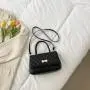 Ins Popular Fashion Small Bag Female Personality Patent Leather Crocodile Print Bag Acrylic Chain One Shoulder Underarm Bag Tide
