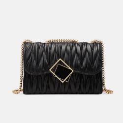 KBW731 Women Bag New Fashion Chain Shoulder Wrinkled Leather Bag High Quality Ladies Lingge Crossbody One Shoulder Underarm Bag