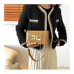 High quality Premium small square bag fashionable foreign crocodile grain ladies shoulder bag crossbody bag