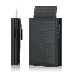 Wholesale Slim Wallet for Men Credit Card Holder with Pop Up Card Case RFID Blocking Mens Minimalist Wallet Metal Money Clip