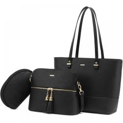 LOVEVOOK 3pc/set designer ladies handbags and purses shopping shoulder bag crossbody bag office travel luxury women tote bags