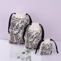 Wholesale Hot Stamping Small Cotton Twill Playing Cards Classic Tarot Cards Bag Drawstring Cotton Dust Gift Pouch