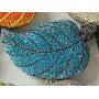 New Leaf Diamond Banquet Bag Metal Hard Box Rhinestone Handbag Crystal Clutch Bag Evening bags pochette femme