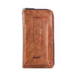 XL022 Classic Long Soft Leather Wallet Men New Version Hot Sell Leather Card Holder Wallet For Men European American Style Purse