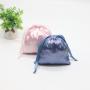 Colorful Custom Logo Printed Gift Pouches Manufacturer Custom Soft Underwear Wig Drawstring Silk Satin Bags