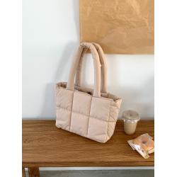 Trendy new trend puff Shoulder bag Down nylon Puff hand Bag Student Casual Space Cotton Tote Bag for girls