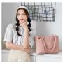 New Fashion Cheap Woman Tote Bag Custom Pure Color Large Capacity Diamond Lattice Handbag Two Pieces Set  Single Shoulder Bag
