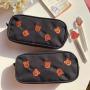 BD037 Wholesale Student Stationery Bag Large Capacity Pencil Case ins Cartoon Embroidery Pencil  Bag Portable Cosmetic Bag