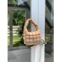 New Trendy Cloud Folds Handbag Four Seasons Nylon Plaid Mini Tote Hand Bags Korean Style Clutch Puff Bags for Girls