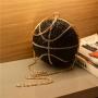 New Big Size Shape Basket Ball Gold Women Evening Bag Bridal Crystal Minaudiere Jewelry Box Ladies Shoulder Handbag CluTch Purse