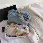 Thick Chain Handbag Pu Leather Fold Shoulder Bags Designer Dumpling Bag Women Crossbody Messenger Cloud Chain Bag