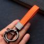 Wholesale Full Grain Genuine Leather Keychain Custom Mini Key Holder Real Leather Car Key Ring Holder