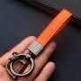 Wholesale Full Grain Genuine Leather Keychain Custom Mini Key Holder Real Leather Car Key Ring Holder