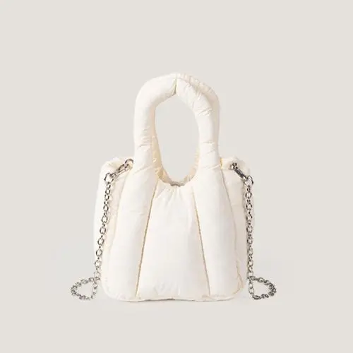 Custom New Fashion Women Puffer Tote Bag Soft Padded Down Winter Handbag Nylon Crossbody Bags