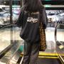 2024 Women's Chic Shopping Handbag New Corduroy Leopard Print Canvas Shoulder Bag with Cartoon Pattern