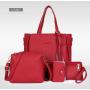 4 Piece Suit Women Leather Handbags Pu Leather Handbag Sets Fashion Bag Fashion Easy Carry Handbag Print Frame Dacron Korean