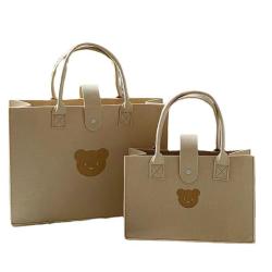 ZF311 New Custom-made Felt Bag Cartoon Storage Bag Bear Handbag Multi-purpose Shopping Portable Felt Bag