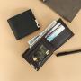 Men's short wallet Korean iron edge men's horizontal multi-card space money clip trend card bag