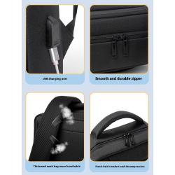 ZF025 Customized Logo Men Oxford Shoulder Bag Business Laptop Backpack Women Travel Waterproof Wearable Computer Bag USB Port