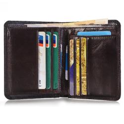 Short Ultra Thin Men Card Holder Wallet Genuine Leather Men Wallet Multifunctional Customs Wallet