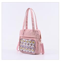 Custom Tote bag canvas PVC transparent window pain bag women's bag portable zipper shoulder niche design plus logo