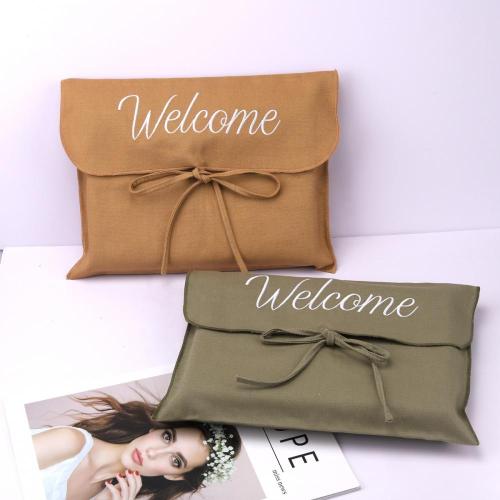 Custom Logo Printing Envelope Cotton Twll Clothes Handbag Pouch With Bow Colorful Dust Cotton Envelope Pouch