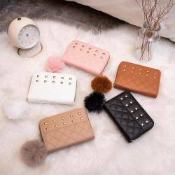 Women's Wallet Coin Purse Short Embroidery Card Bag 2024 Ladies Purse New Design Small Bag Fuzzy Wholesale Fashion