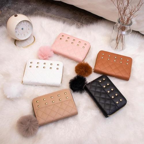 Women's Wallet Coin Purse Short Embroidery Card Bag 2024 Ladies Purse New Design Small Bag Fuzzy Wholesale Fashion