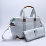 Keymay Free Sample 2 Sets Large Capacity Function Nappy Bags Waterproof Mommy Canvas Tote Bag Portable Baby Diaper Bag