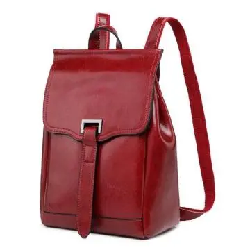 2020 Custom Factory Wholesale Oil Wax Leather Backpack Women's Fashion Lady Handbags Top Selling Styles Shoulder Tote Sling