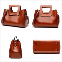 OEM Sac A Main Femme Bolsa Feminina Fashion New Design Genuine Leather Ladies Female Shoulder Tote Bags Handbags Sets For Women