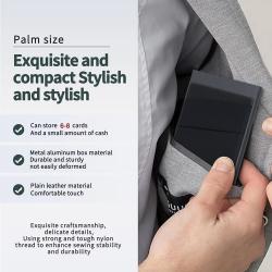 Pop up Card Holder Wallet for Men RFID Blocking Minimalist Wallet Slim Credit Card With Money Pocket Aluminum Metal Card Case