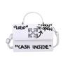 Fashion Female Women DIY Manual Square Handbags China Wholesale PU Womens Bags 2021 Printing words Long Strap Flap Handbag