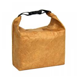 Custom Print Logo Brown Reusable Insulated Food Thermal  Aluminum Foil Dupont Tyvek Kraft Paper Lunch Cooler Bag With Handle