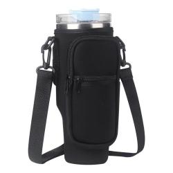 2024 Hot Sale 40 OZ Neoprene Shoulder Strap Tumbler Cup Water Bottle Carrier Crossbody Sling Holder Bag with Zipper Phone Pocket