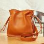 Fashion Style Bucket Crossbody Bag Real Cow Leather Tote Ladies Hand Bags