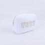 Custom Designer Embroidered Logo Makeup Bag Organizer Nylon Zipper Waterproof  Large Travel Mama Cosmetic Bag