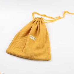 High Quality Custom Label Pouch Drawstring Bag Lining Velvet Fabric Gauze Cotton Dust Cosmetic Gift Packaging Bag