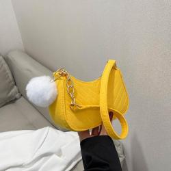 Hot Selling 2024 New Small Bag for Women Felt Solid Zipper Fashion Single Shoulder Crossbody Bag With Chain Ladies Handbag