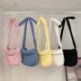 New design shoulder Messenger bag new design cloud bag wrinkle plaid large capacity bowknot nylon bag
