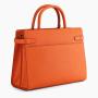 Latest top handle handbag with wide strap fashion women genuine leather shoulder bag for lady