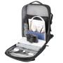 Unisex 17-Inch Large Capacity Travel Backpack Expanded Nylon Computer Bag with USB and Zipper Closure Waterproof Custom Logo