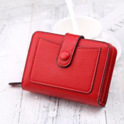 Good Quality short Women's PU Leather Wallet Credit Card Holder Zipper Purse wallets for women 2023 coin purse ladies red wallet carteras para mujer
