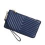 Custom Long Fashion PU Wristlet Quilted Lady Clutch Bag Key Wallets